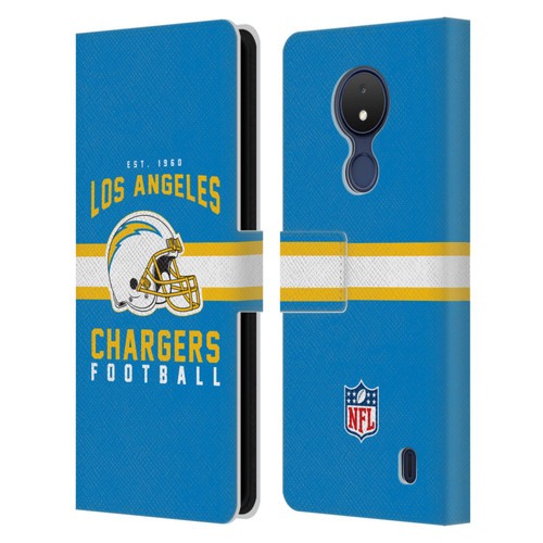 NFL Los Angeles Chargers Graphics Helmet Typography Leather Book Wallet Case Cover For Nokia C21
