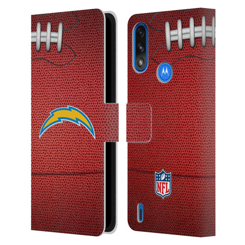 NFL Los Angeles Chargers Graphics Football Leather Book Wallet Case Cover For Motorola Moto E7 Power / Moto E7i Power