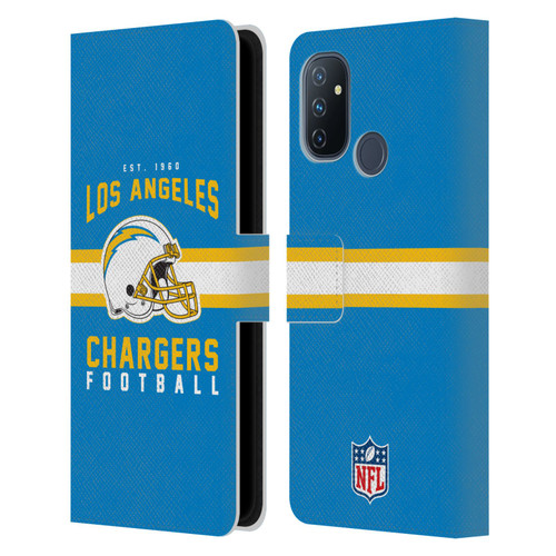 NFL Los Angeles Chargers Graphics Helmet Typography Leather Book Wallet Case Cover For OnePlus Nord N100