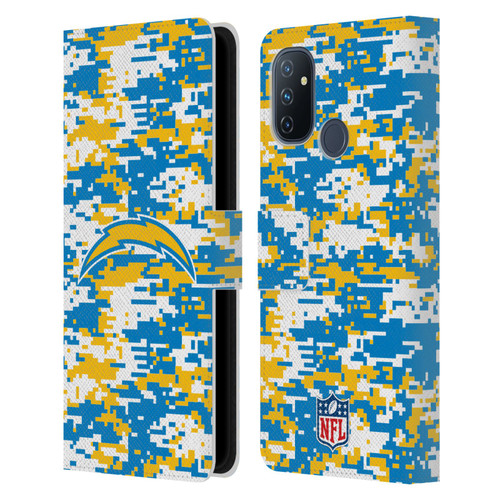 NFL Los Angeles Chargers Graphics Digital Camouflage Leather Book Wallet Case Cover For OnePlus Nord N100