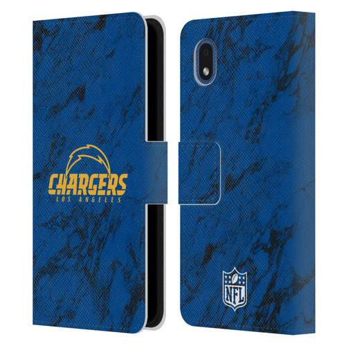 NFL Los Angeles Chargers Graphics Coloured Marble Leather Book Wallet Case Cover For Samsung Galaxy A01 Core (2020)