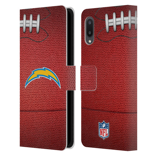 NFL Los Angeles Chargers Graphics Football Leather Book Wallet Case Cover For Samsung Galaxy A02/M02 (2021)