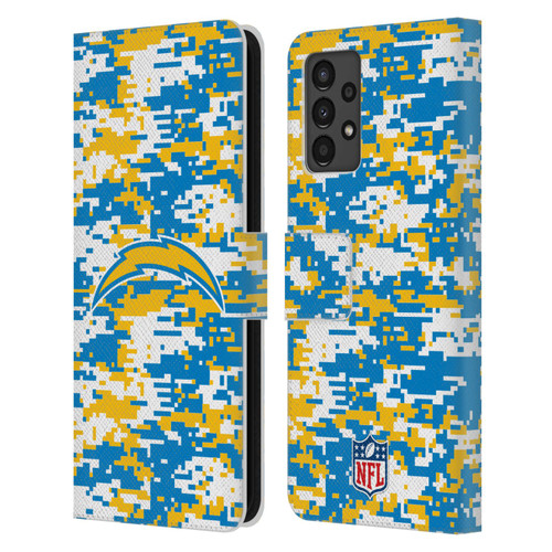 NFL Los Angeles Chargers Graphics Digital Camouflage Leather Book Wallet Case Cover For Samsung Galaxy A13 (2022)