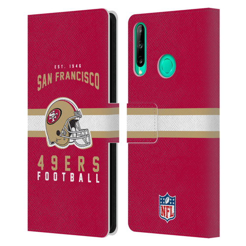 NFL San Francisco 49ers Graphics Helmet Typography Leather Book Wallet Case Cover For Huawei P40 lite E