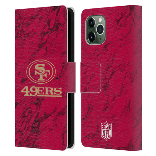 NFL San Francisco 49ers Graphics Coloured Marble Leather Book Wallet Case Cover For Apple iPhone 11 Pro