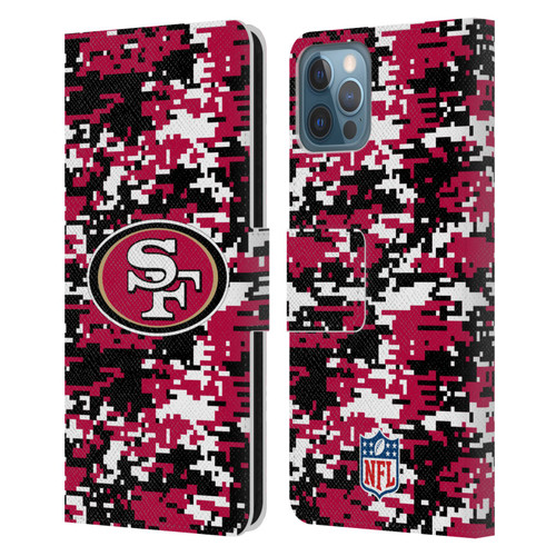 NFL San Francisco 49ers Graphics Digital Camouflage Leather Book Wallet Case Cover For Apple iPhone 12 / iPhone 12 Pro NFL San Francisco 49ers Graphics Digital Camouflage Leather Book Wallet Case Cover For Apple iPhone 12 / iPhone 12 Pro