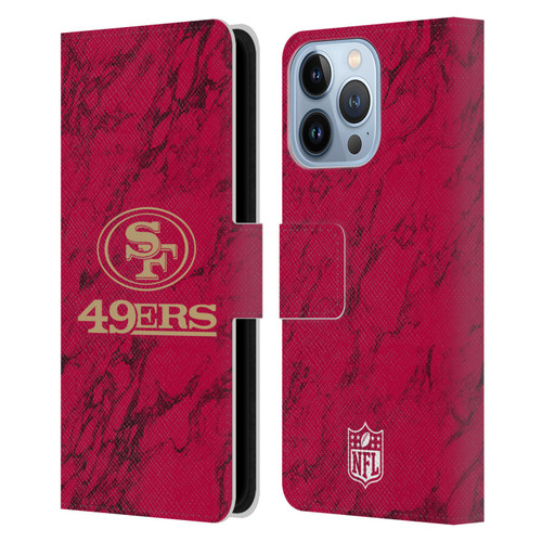 NFL San Francisco 49ers Graphics Coloured Marble Leather Book Wallet Case Cover For Apple iPhone 13 Pro