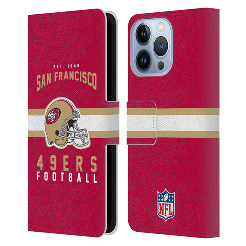 NFL San Francisco 49ers Graphics Helmet Typography Leather Book Wallet Case Cover For Apple iPhone 13 Pro