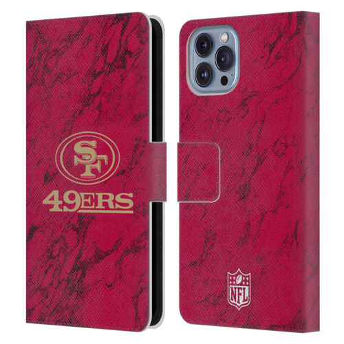NFL San Francisco 49ers Graphics Coloured Marble Leather Book Wallet Case Cover For Apple iPhone 14