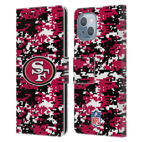 NFL San Francisco 49ers Graphics Digital Camouflage Leather Book Wallet Case Cover For Apple iPhone 14
