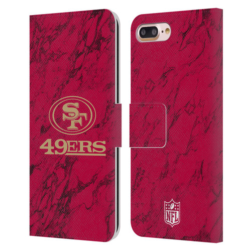 NFL San Francisco 49ers Graphics Coloured Marble Leather Book Wallet Case Cover For Apple iPhone 7 Plus / iPhone 8 Plus