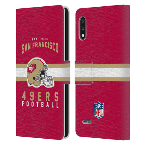 NFL San Francisco 49ers Graphics Helmet Typography Leather Book Wallet Case Cover For LG K22