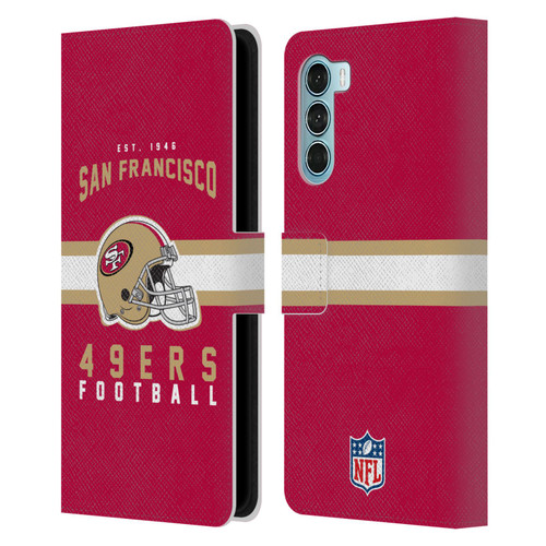 NFL San Francisco 49ers Graphics Helmet Typography Leather Book Wallet Case Cover For Motorola Edge S30 / Moto G200 5G