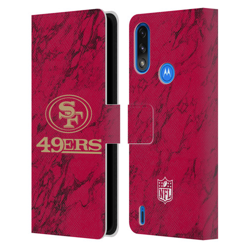 NFL San Francisco 49ers Graphics Coloured Marble Leather Book Wallet Case Cover For Motorola Moto E7 Power / Moto E7i Power
