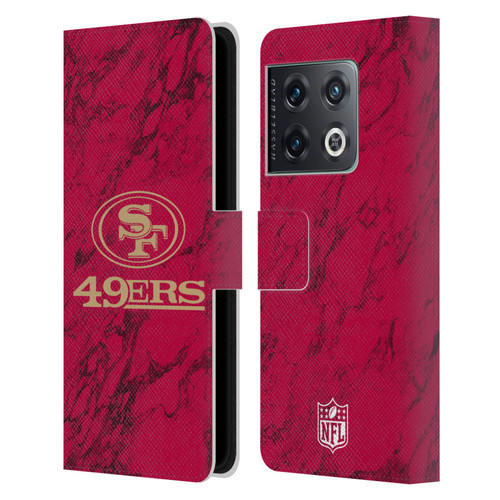 NFL San Francisco 49ers Graphics Coloured Marble Leather Book Wallet Case Cover For OnePlus 10 Pro