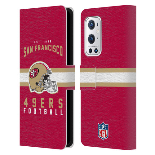 NFL San Francisco 49ers Graphics Helmet Typography Leather Book Wallet Case Cover For OnePlus 9 Pro