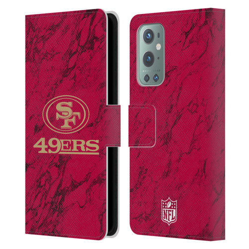 NFL San Francisco 49ers Graphics Coloured Marble Leather Book Wallet Case Cover For OnePlus 9