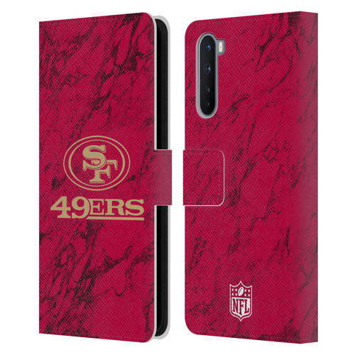 NFL San Francisco 49ers Graphics Coloured Marble Leather Book Wallet Case Cover For OnePlus Nord 5G