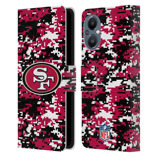 NFL San Francisco 49ers Graphics Digital Camouflage Leather Book Wallet Case Cover For OnePlus Nord N20 5G