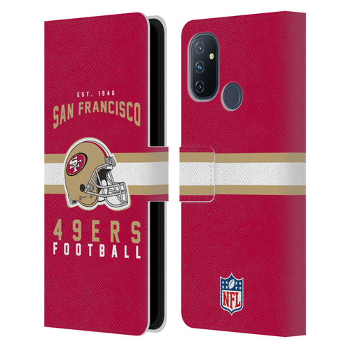 NFL San Francisco 49ers Graphics Helmet Typography Leather Book Wallet Case Cover For OnePlus Nord N100