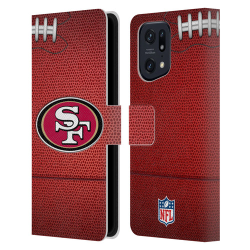 NFL San Francisco 49ers Graphics Football Leather Book Wallet Case Cover For OPPO Find X5 Pro