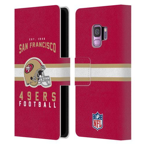 NFL San Francisco 49ers Graphics Helmet Typography Leather Book Wallet Case Cover For Samsung Galaxy S9