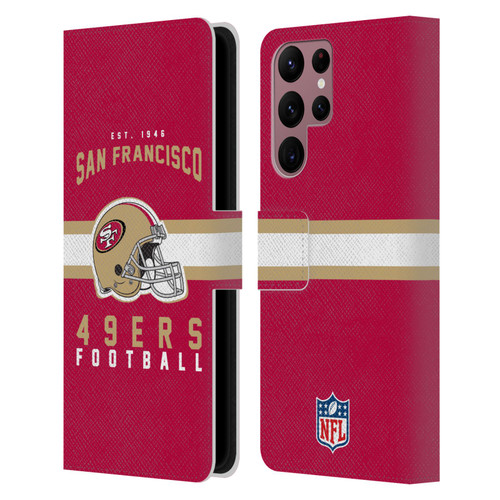 NFL San Francisco 49ers Graphics Helmet Typography Leather Book Wallet Case Cover For Samsung Galaxy S22 Ultra 5G