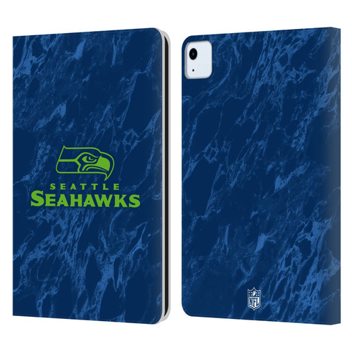 NFL Seattle Seahawks Graphics Coloured Marble Leather Book Wallet Case Cover For Apple iPad Air 2020 / 2022