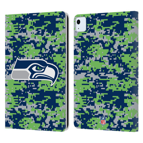 NFL Seattle Seahawks Graphics Digital Camouflage Leather Book Wallet Case Cover For Apple iPad Air 2020 / 2022