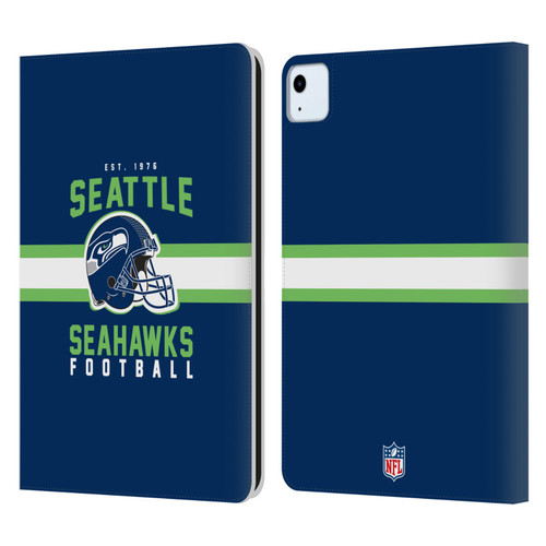 NFL Seattle Seahawks Graphics Helmet Typography Leather Book Wallet Case Cover For Apple iPad Air 2020 / 2022