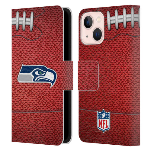 NFL Seattle Seahawks Graphics Football Leather Book Wallet Case Cover For Apple iPhone 13 Mini