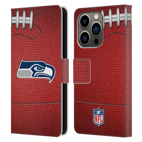 NFL Seattle Seahawks Graphics Football Leather Book Wallet Case Cover For Apple iPhone 14 Pro