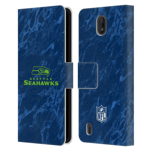 NFL Seattle Seahawks Graphics Coloured Marble Leather Book Wallet Case Cover For Nokia C01 Plus/C1 2nd Edition