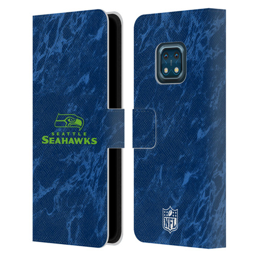 NFL Seattle Seahawks Graphics Coloured Marble Leather Book Wallet Case Cover For Nokia XR20