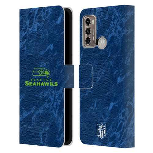 NFL Seattle Seahawks Graphics Coloured Marble Leather Book Wallet Case Cover For Motorola Moto G60 / Moto G40 Fusion