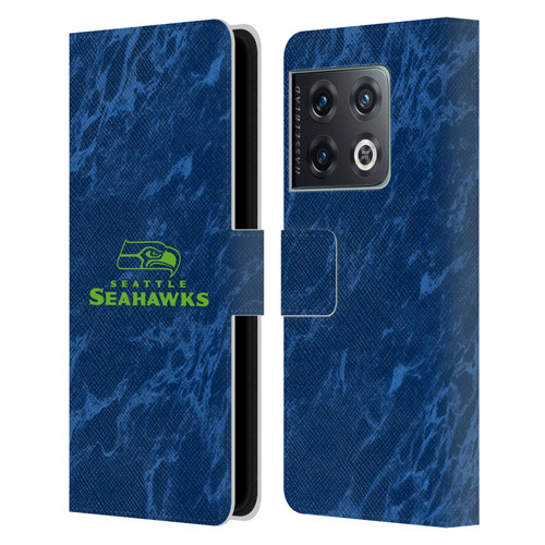 NFL Seattle Seahawks Graphics Coloured Marble Leather Book Wallet Case Cover For OnePlus 10 Pro