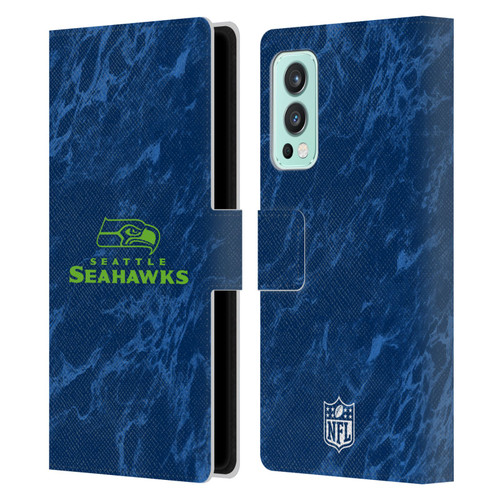 NFL Seattle Seahawks Graphics Coloured Marble Leather Book Wallet Case Cover For OnePlus Nord 2 5G