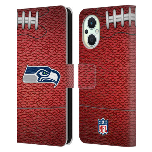 NFL Seattle Seahawks Graphics Football Leather Book Wallet Case Cover For OPPO Reno8 Lite