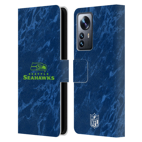 NFL Seattle Seahawks Graphics Coloured Marble Leather Book Wallet Case Cover For Xiaomi 12 Pro