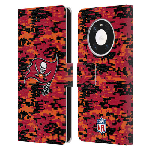 NFL Tampa Bay Buccaneers Graphics Digital Camouflage Leather Book Wallet Case Cover For Huawei Mate 40 Pro 5G
