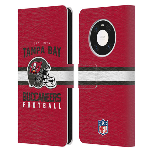 NFL Tampa Bay Buccaneers Graphics Helmet Typography Leather Book Wallet Case Cover For Huawei Mate 40 Pro 5G