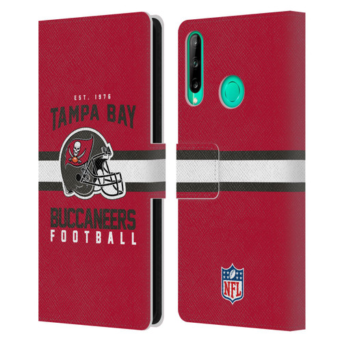NFL Tampa Bay Buccaneers Graphics Helmet Typography Leather Book Wallet Case Cover For Huawei P40 lite E