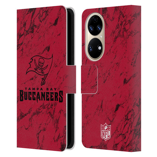 NFL Tampa Bay Buccaneers Graphics Coloured Marble Leather Book Wallet Case Cover For Huawei P50