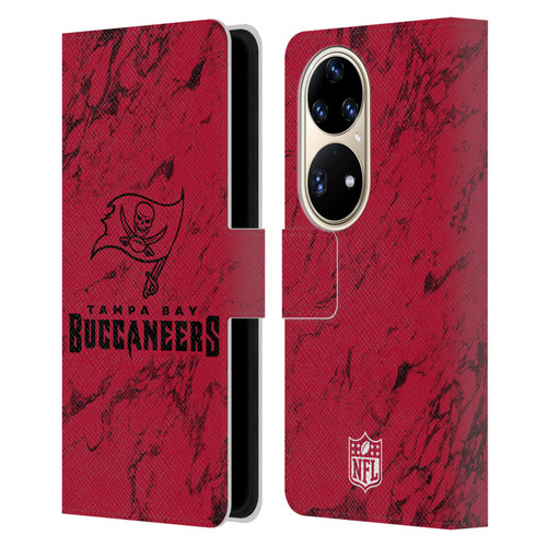 NFL Tampa Bay Buccaneers Graphics Coloured Marble Leather Book Wallet Case Cover For Huawei P50 Pro
