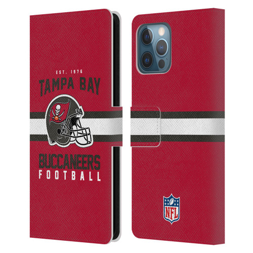NFL Tampa Bay Buccaneers Graphics Helmet Typography Leather Book Wallet Case Cover For Apple iPhone 12 Pro Max
