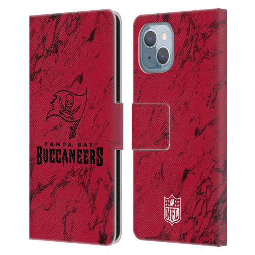 NFL Tampa Bay Buccaneers Graphics Coloured Marble Leather Book Wallet Case Cover For Apple iPhone 14