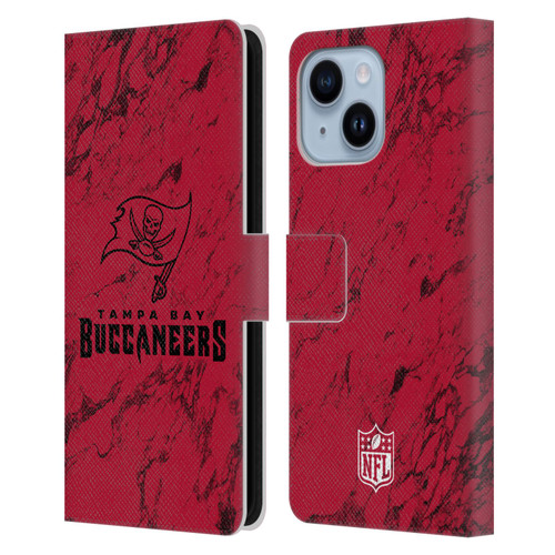 NFL Tampa Bay Buccaneers Graphics Coloured Marble Leather Book Wallet Case Cover For Apple iPhone 14 Plus