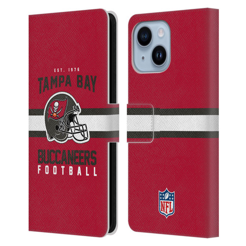 NFL Tampa Bay Buccaneers Graphics Helmet Typography Leather Book Wallet Case Cover For Apple iPhone 14 Plus
