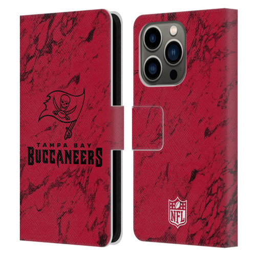 NFL Tampa Bay Buccaneers Graphics Coloured Marble Leather Book Wallet Case Cover For Apple iPhone 14 Pro