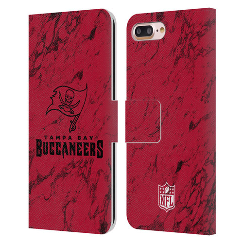 NFL Tampa Bay Buccaneers Graphics Coloured Marble Leather Book Wallet Case Cover For Apple iPhone 7 Plus / iPhone 8 Plus
